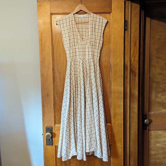 SELVA \ NEGRA Checkered Midi Dress | Size 2 - Picture 6 of 13